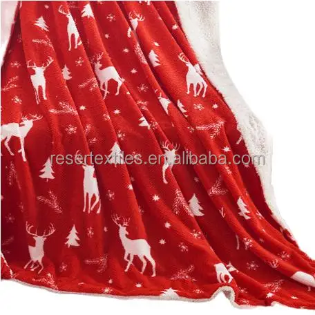 Perfect Gift Reversible Knitted Christmas Snowflake Sherpa Fleece Throw Blanket Fluffy Bed Sofa Cozy Plush for Winter