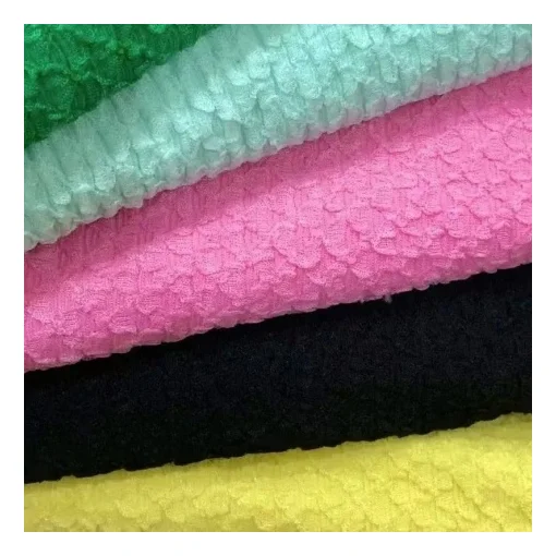 2001-2#New popular polyester knitted bubble jacquard fabric