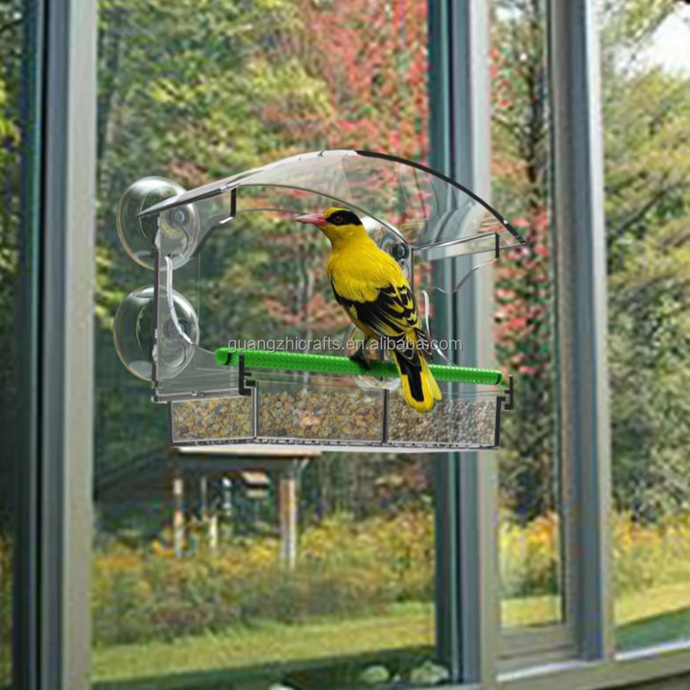 Plexiglass Feeding Box Clear Acrylic Window Bird Feeder Large Acrylic ...