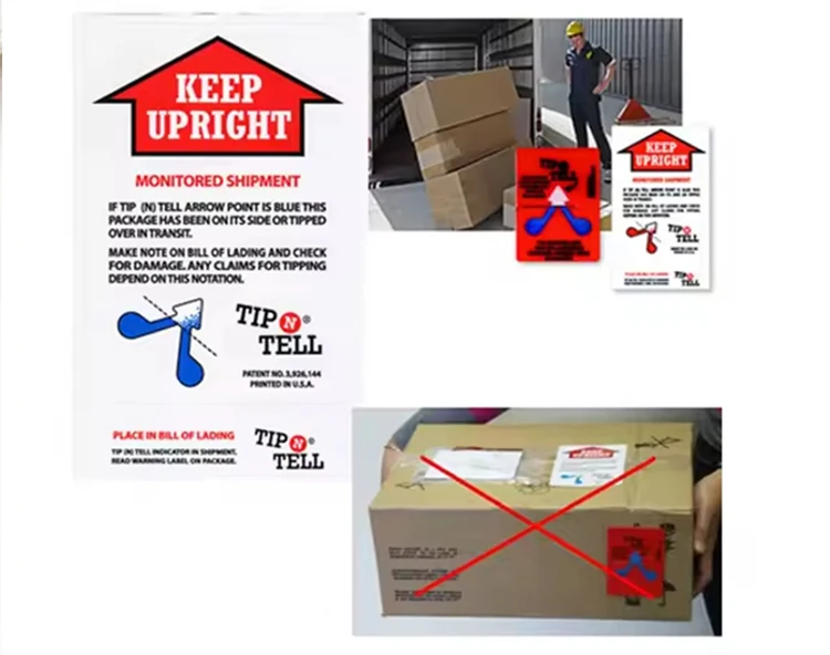 Self Adhesive Leaning Warning Label Tip N Tell Drop Indicators For ...