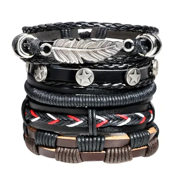 YOYOMA Leather Wrap Bracelets for Women and Men,Unisex Multilayer Cuff Bracelet Magnetic Wrist Bangle Bracelet with Shining Crystal 