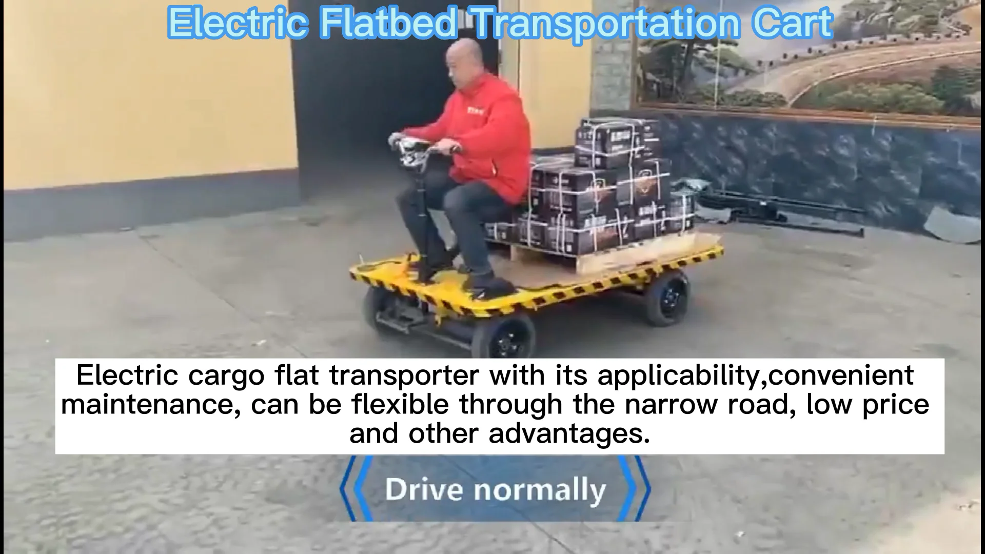 Electric Lift Trolley Motorized Platform Carts Warehouse Outdoor