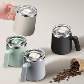 304 stainless steel watermelon mug with cover office teacup Double-layer ironing proof coffee cup insulated water cup JO-K069