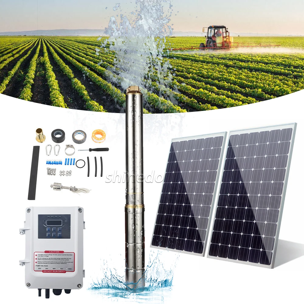 Водяные насосы на солнечных батареях, центробежная скважина, медный водяной насос постоянного тока на солнечных батареях