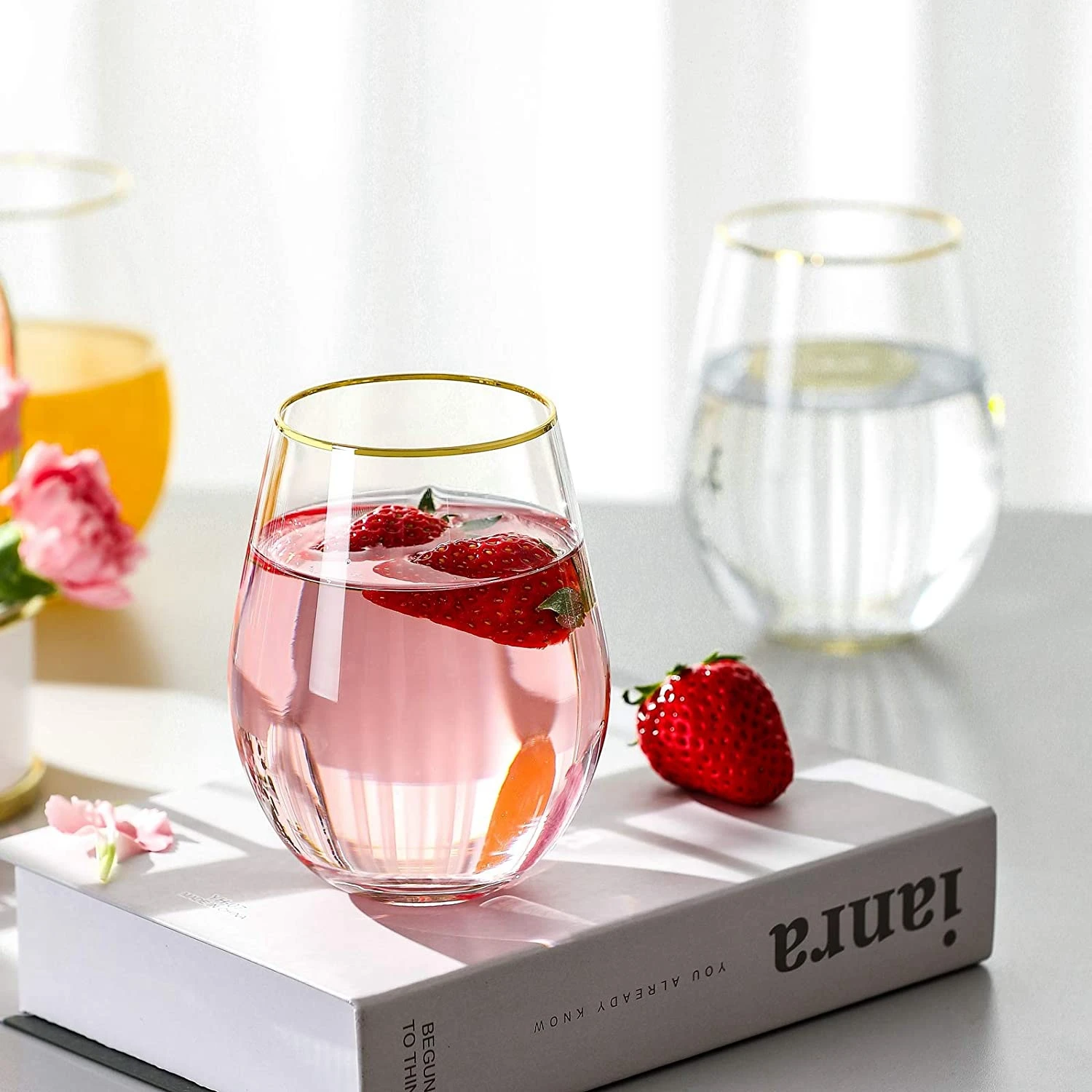 16 унций Премиум твердый перерабатываемый Небьющийся Свадебный золотой ободок пластиковый бокал для шампанского