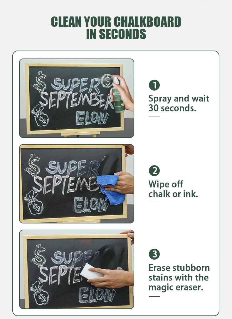 Elon Natural Chalkboard Cleaner Spray Whiteboard Cleaner 10 Oz Dry