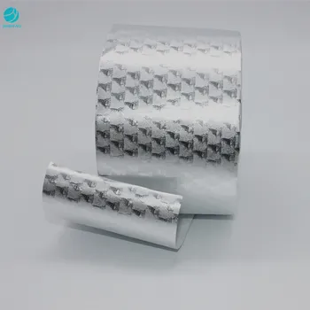 85mm Logo Pattern Embossing Cigarette Compound Silver Aluminum Foil Paper Bobbin