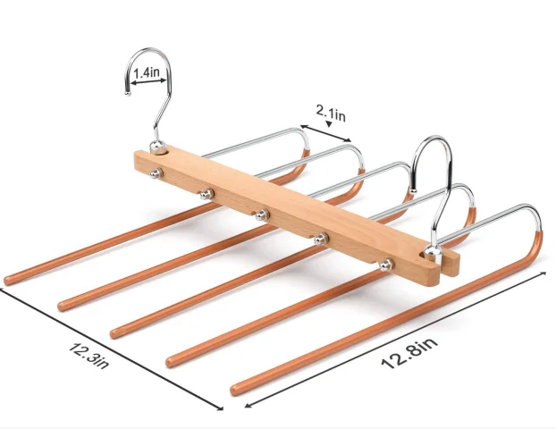 Wholesale Multifunction 5 Layers Hangers Multi Tier Clothes Rack  Metal Pant Hangers for Space Saving