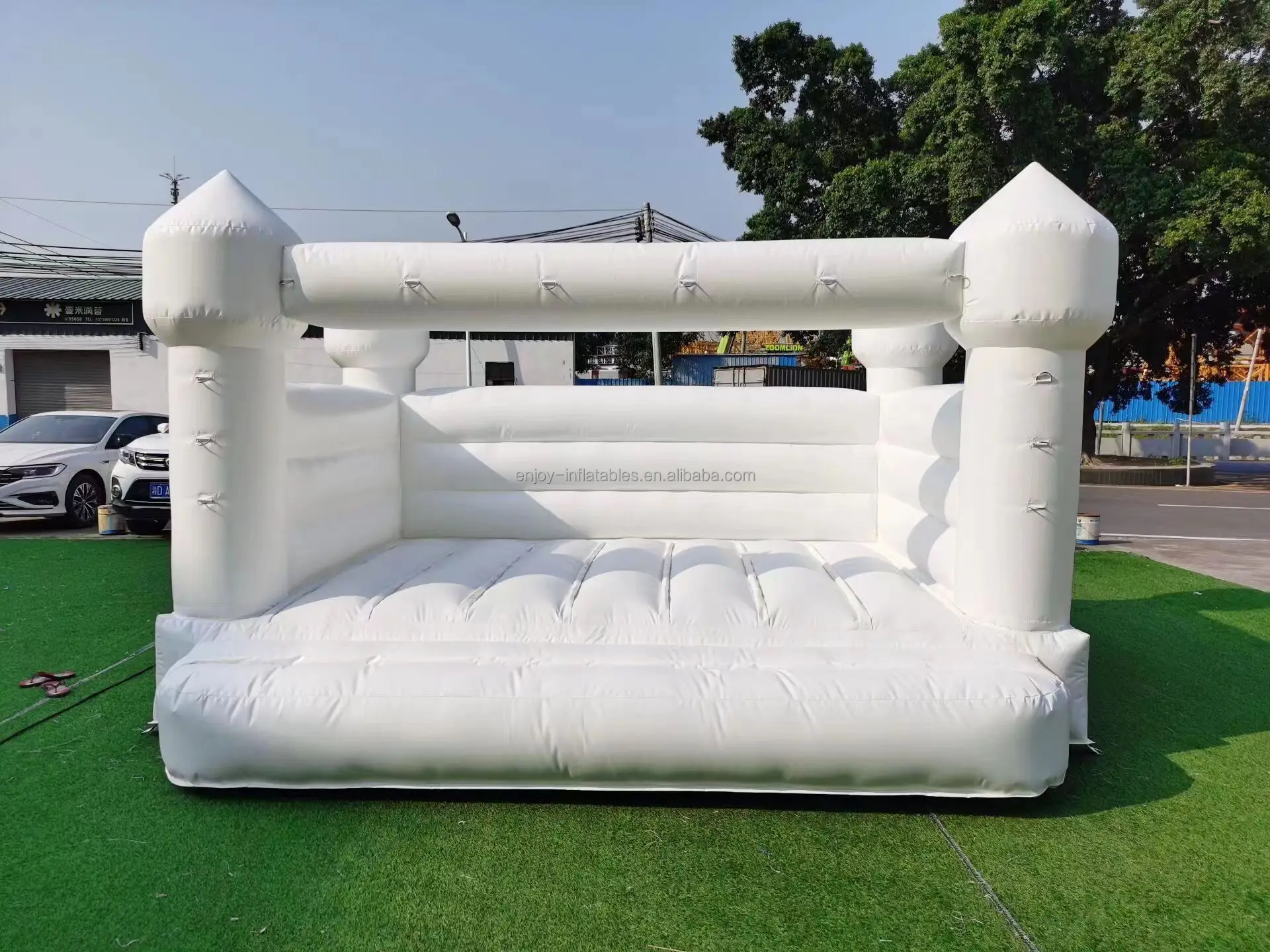 High Quality Options Pastel Color Castle Inflatable Bouncer 8x8 13x13 White Bounce House For