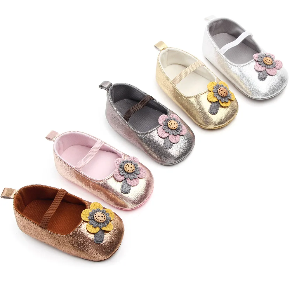 Bling Sun Flower Soft Sole Shoes Lasts Baby Shoes for Toddler Baby Girls