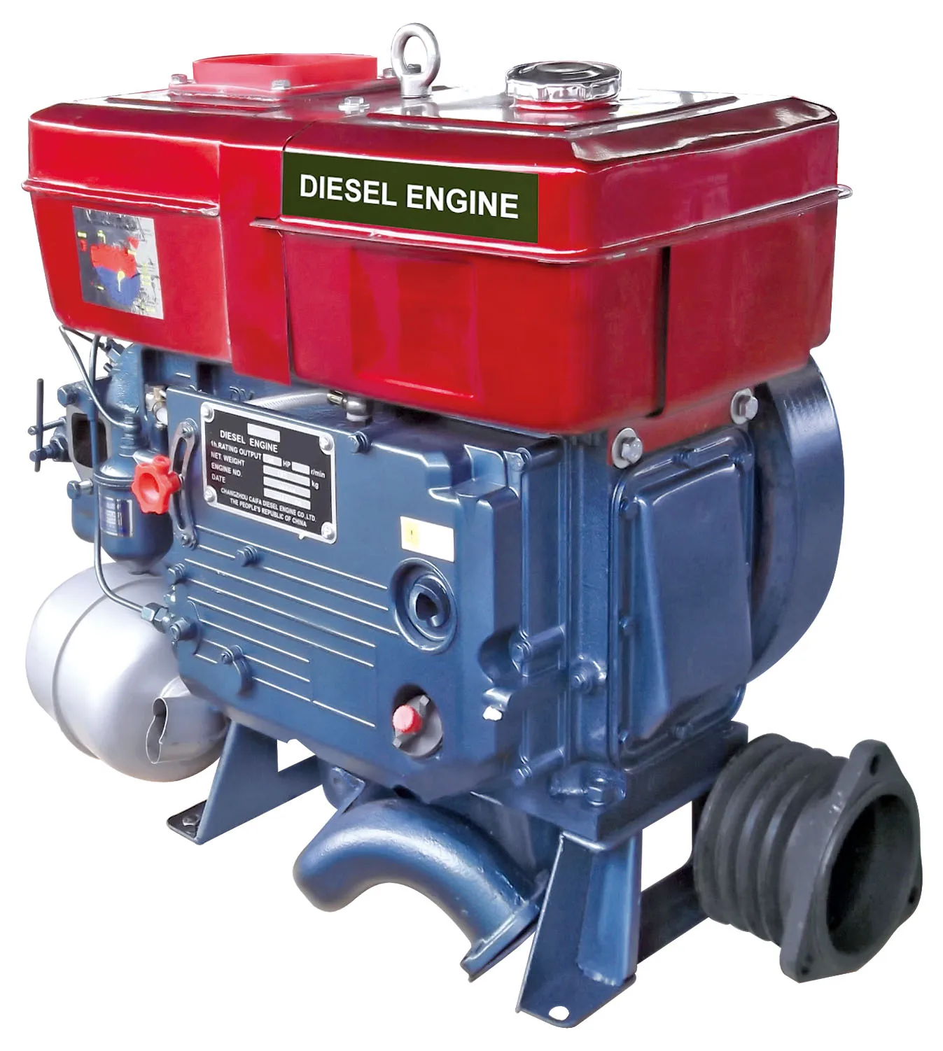 Horizontal Type Hand Cranking Single Cylinder Water Cooled Diesel Engine