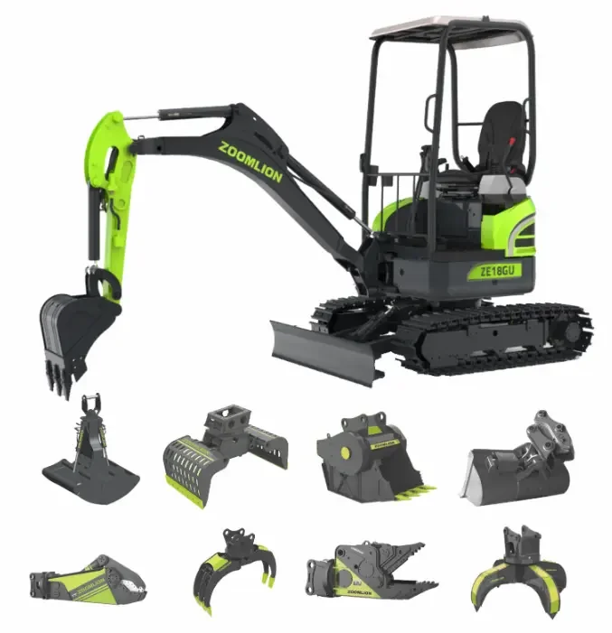 ZOOMLION ZE18GU 1.8 Ton Hydraulic Crawler Excavator with 0.04 Cbm