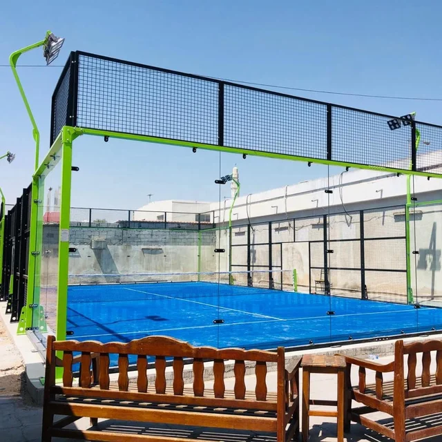 Good Quality WPT Approved Outdoor Panoramic Paddle Tennis Court In Qatar