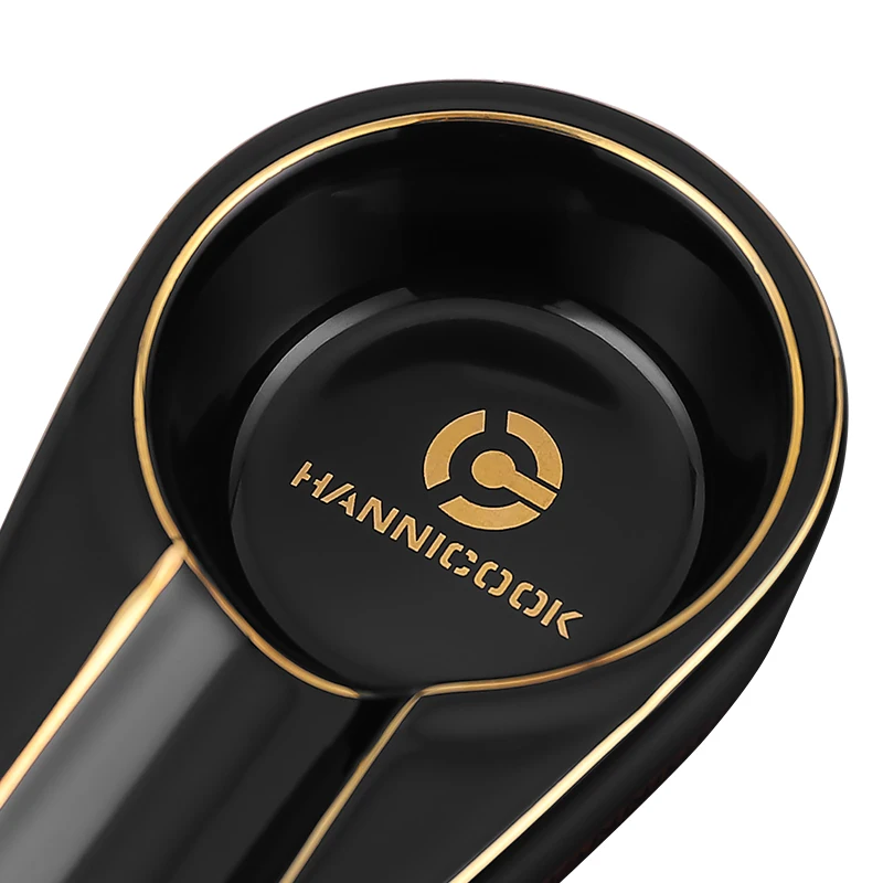 Оптовая продажа наружная овальная черная сигарная пепельница ручной работы позолоченная керамическая креативная портативная аксессуары для сигар