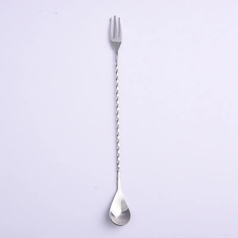 Multi-purpose Customized Logo Long Handle Double Ended Stainless Steel Bar Spoon