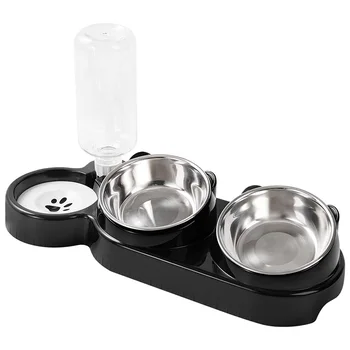 Cat and Dog Double Bowl Anti-Overturning Pet Supplies with Protection Neck for Food and Water Serving