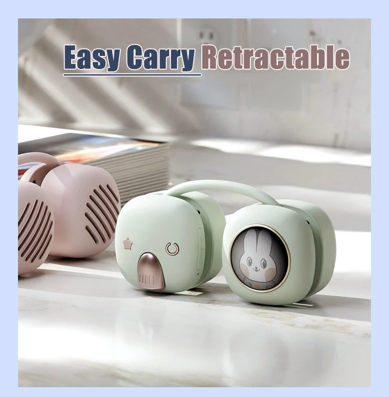 2023 New Compact  Retractable  HiFi Sound 6W Power  Neck  Wear BT Speaker Wireless  with LED Torch