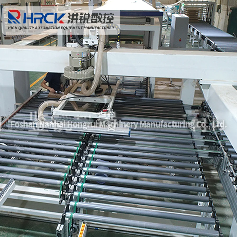 Hongrui Automatic Production Powered Roller Conveyor Connection of 2 Same Direction Edgebanding Machine OEM with CE Certificate