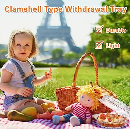 Disposable Clamshell Food Containers Clear Plastic Pie Pizza Containers Round Food Preservation Trays Carrier With Hinged Lid