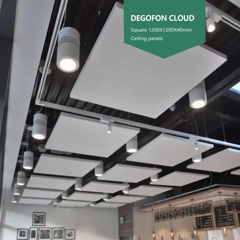 Acoustic Panels for Ceiling System Hexagon Shape Suspended Fiberglass Panelss Canopy