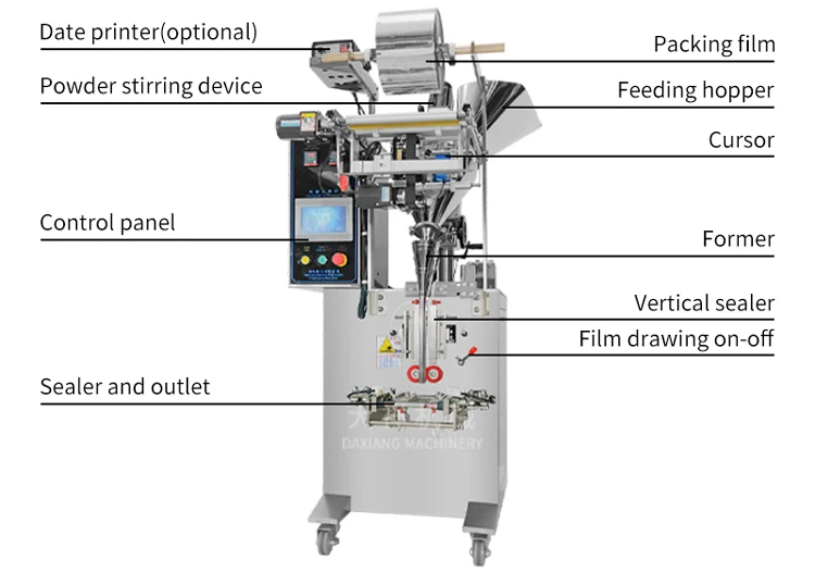 DXB-100F High Speed Measuring Cup 1-100g Small Tea Bag Coffee Sugar Sachet Packing Machine factory