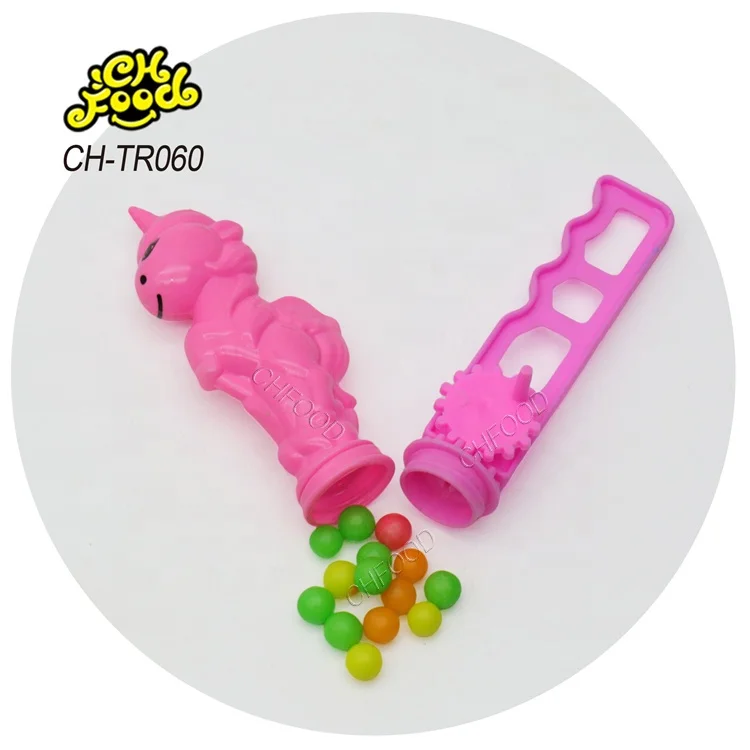 Hot Selling New Plastic Unicorn Rotating Horse Toy Filled with Hard Tablet Candy Halal Sweet Fruit Flavor Children's Candy Toy