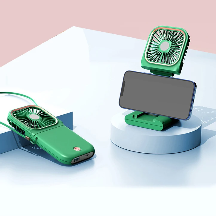 Multifunction 2023 Mini Portable Sublimation Rechargeable Collapsible Fan Foldable Stand Electric Neck Fan 3000mAh