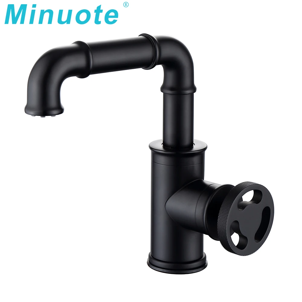 Industrial Pipe Style Gold Wash Basin Faucet Gold Hot Cold Mixer Tap ...