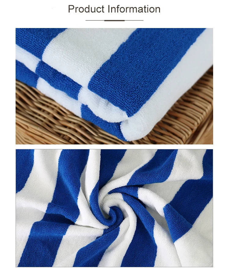 Blue And White Striped Bath Towel Beach Colorful Striped Towel Foreign ...