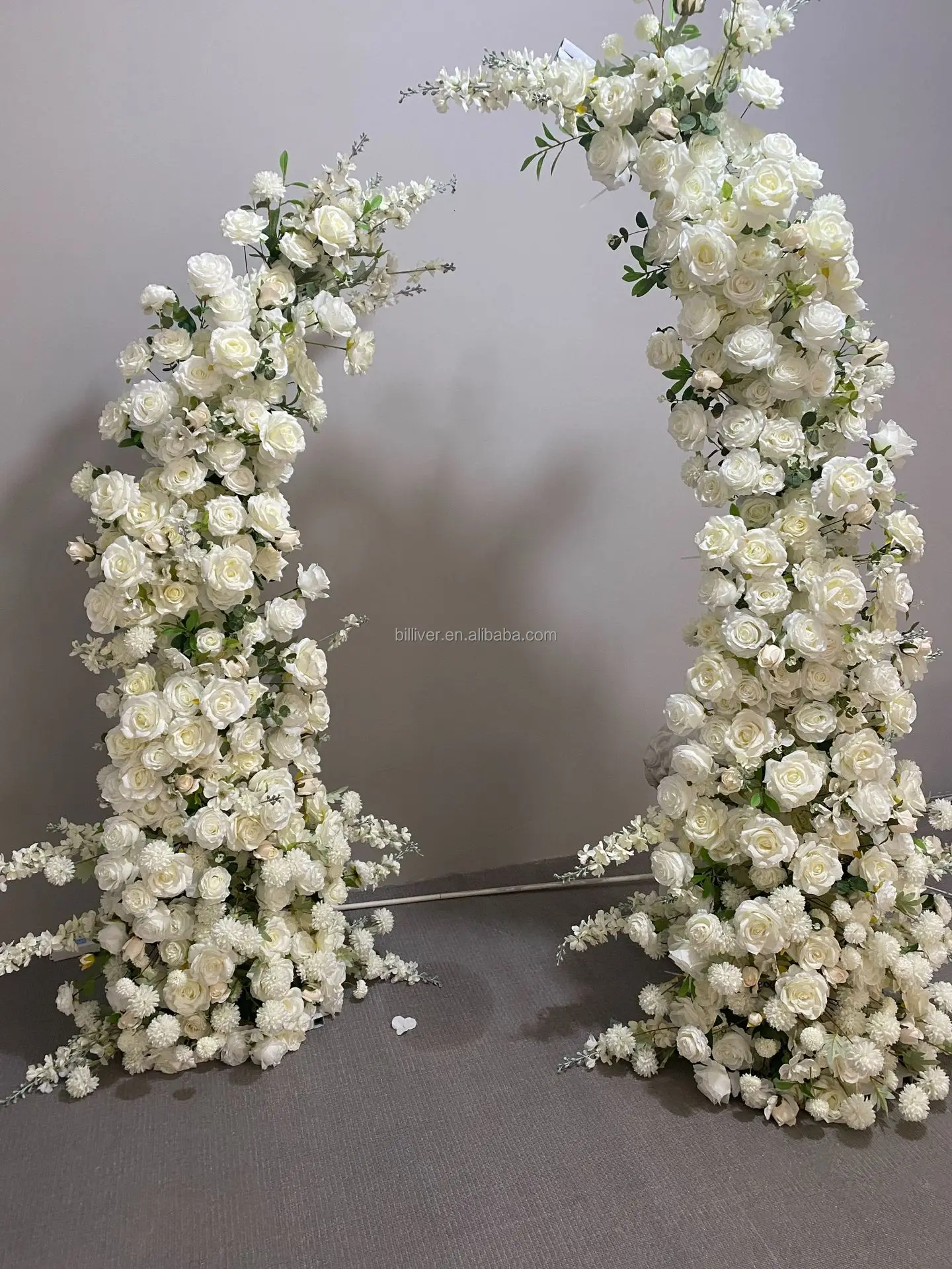 Wedding Arch Flower Stage Backdrop Decoration Simulation Flower Horn ...