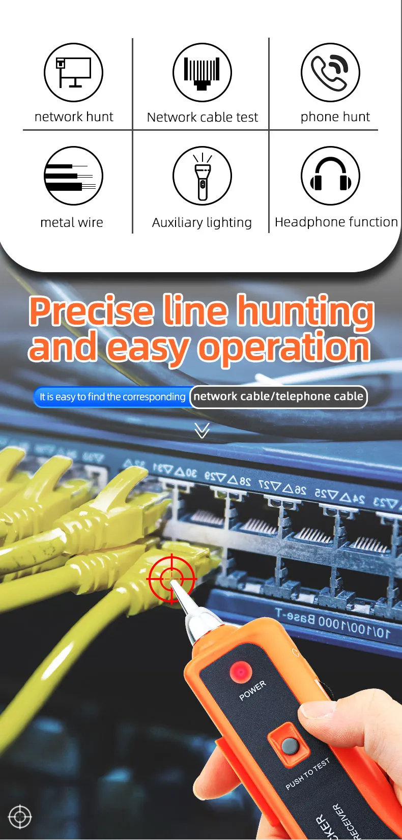 RJ11 RJ45 Network Cable Tester XQ-350 - Efficient Ethernet Wire Tester ...