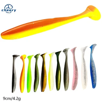 Cheery High Quality 4.2g 10 Colors Soft Plastic Fishing Lure T Tail Soft Bait Paddle Tail Soft Plastics Lure – Soft Lure – view 2