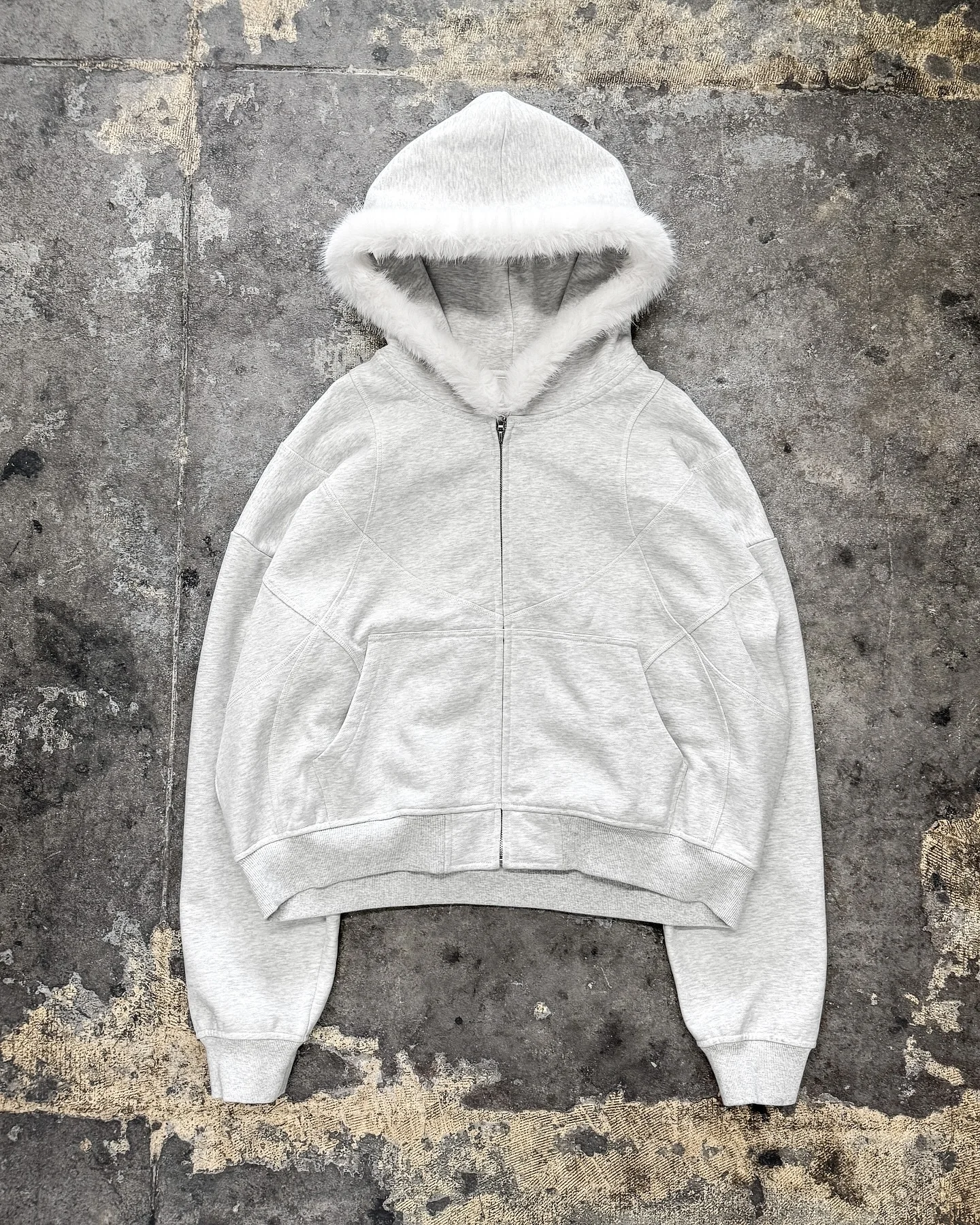 Salati Wholesale Y2K Thick Plain Blank 100% Cotton Oversized Unisex Jackets Faux Fur Zip up Men Sweatshirts Hoodie With Fur Hood