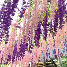 High quality Vines Artificial Wedding Arch Hanging Flowers cheap glycine artificial wisteria flowers