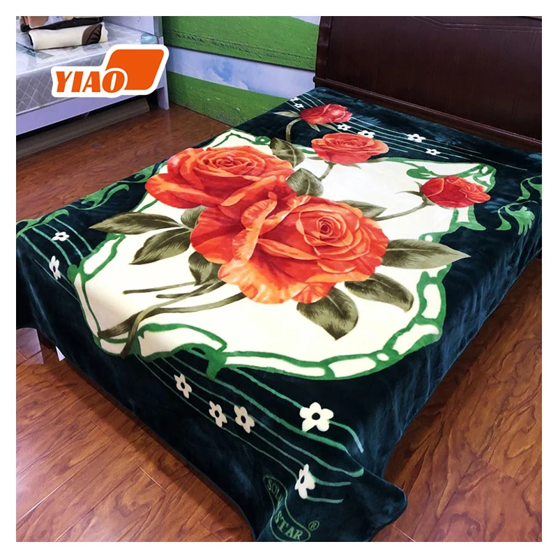 Beautiful Color Variation Print Plush Microfiber Korean Mink Blankets 2 Ply Mink Blankets Japan Mink Blanket Fabric