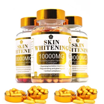 10000mg High Quality Skin Whitening Anti-aging Glutathione Capsules with Collagen Vitamin C & E Glutathione Powder Capsules