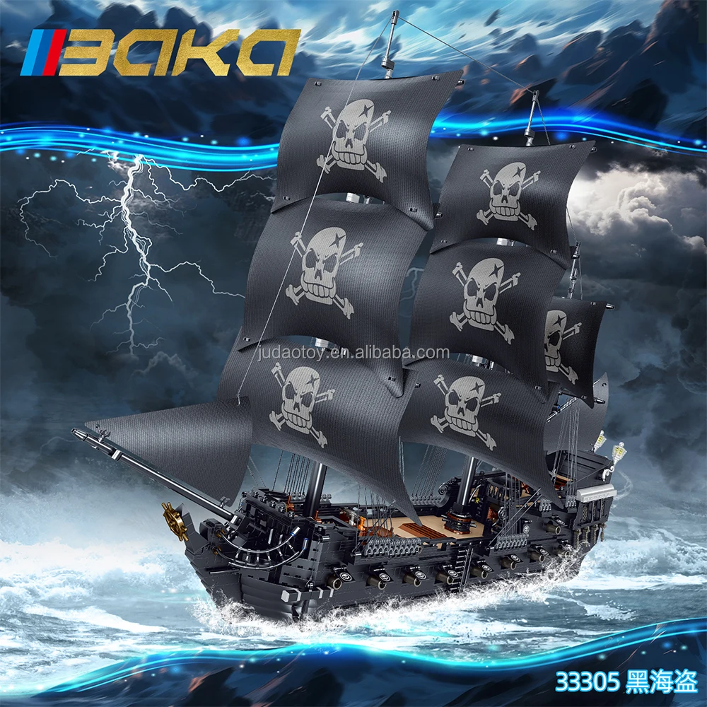 Black Pearl Ship Pirate 3839 PCS Moc Modular Building Blocks