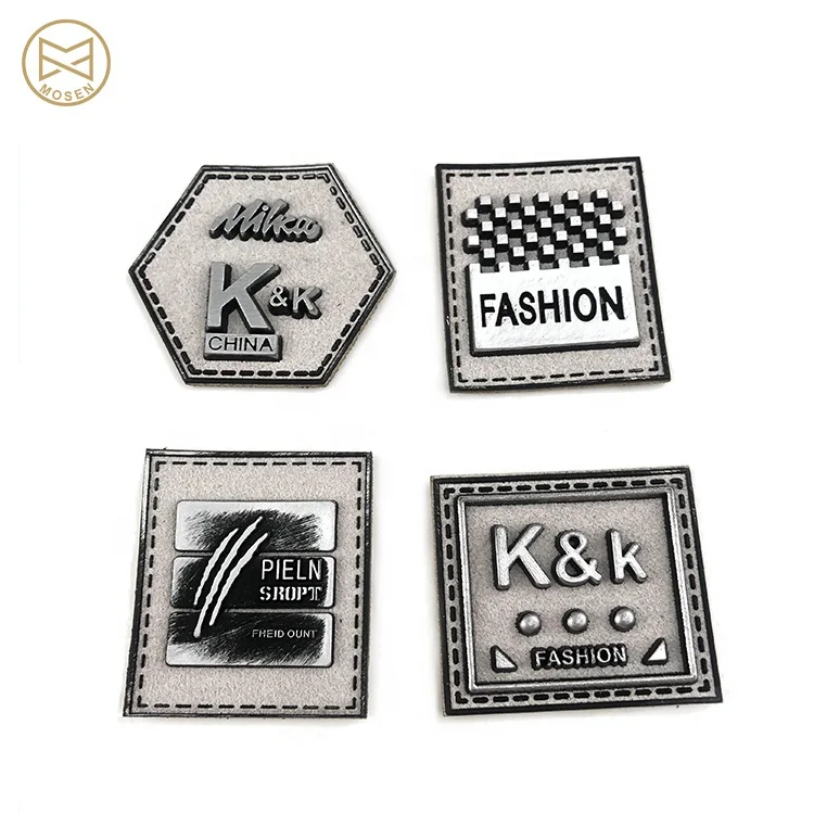 Embossed Clothing Label Custom Embossed Logo Genuine Leather Patches for Jeans