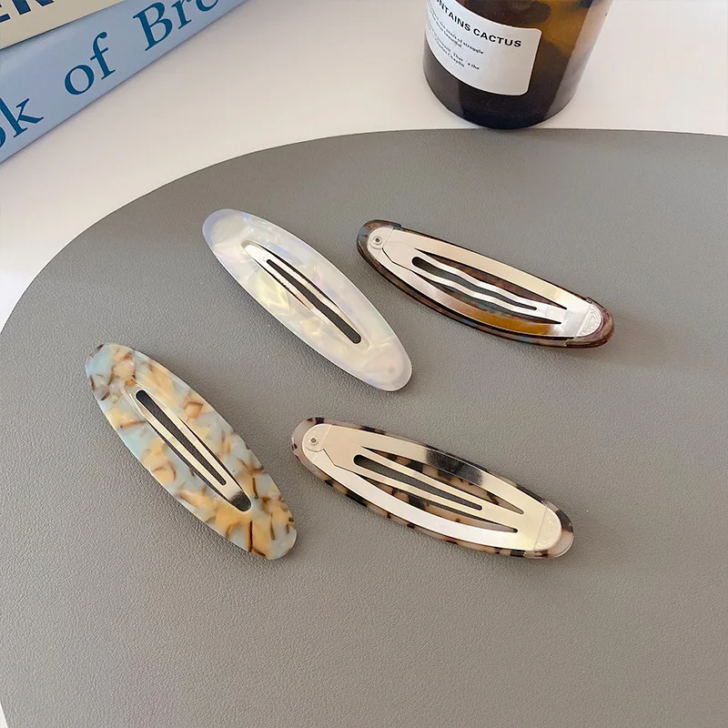 Корейская ацетатная овальная заколка для волос