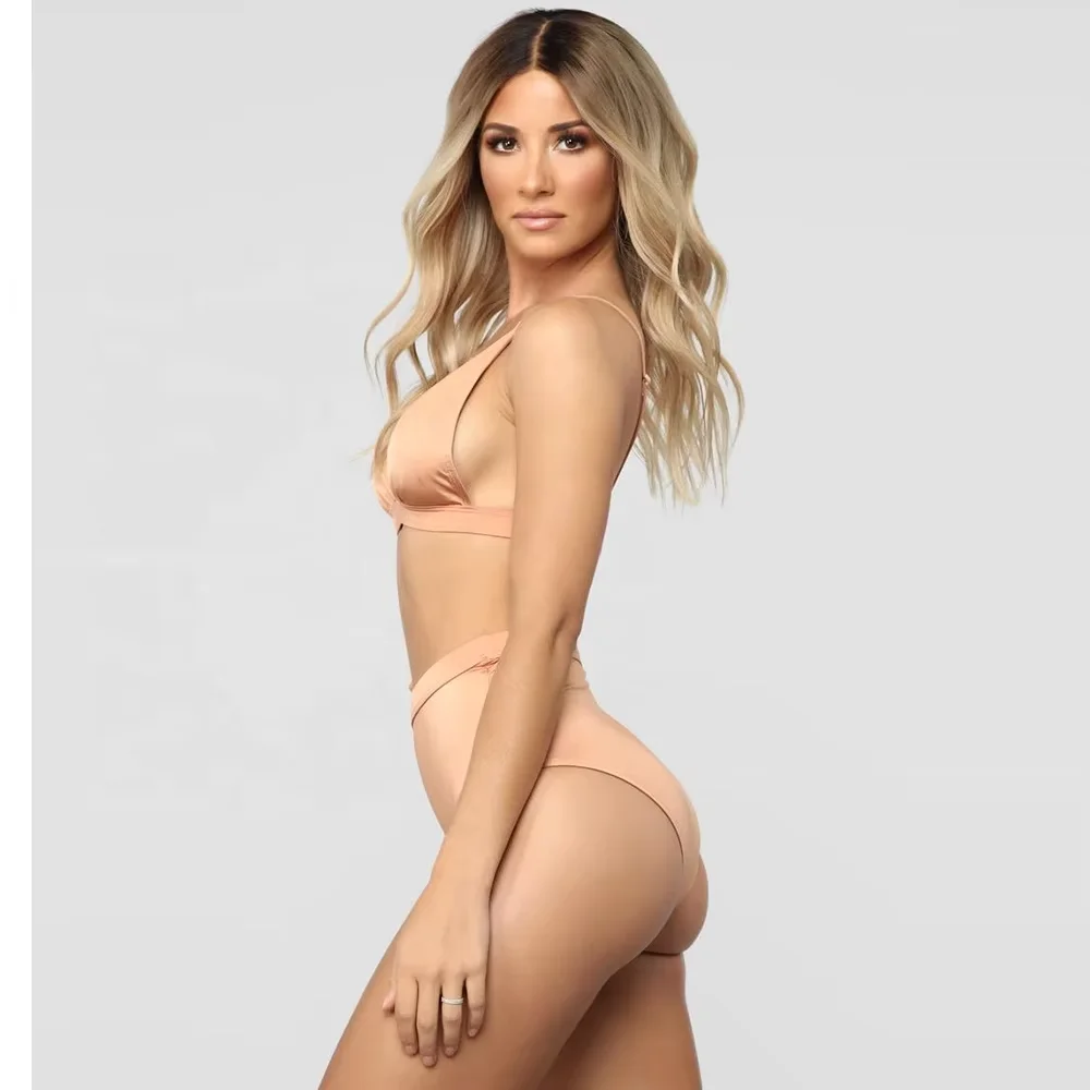China Factory's Modest Reversible Bikini Sets OEM Waist High High Waisted Thongs Bottom Brazilian Plus Size 2-Piece Beachwear