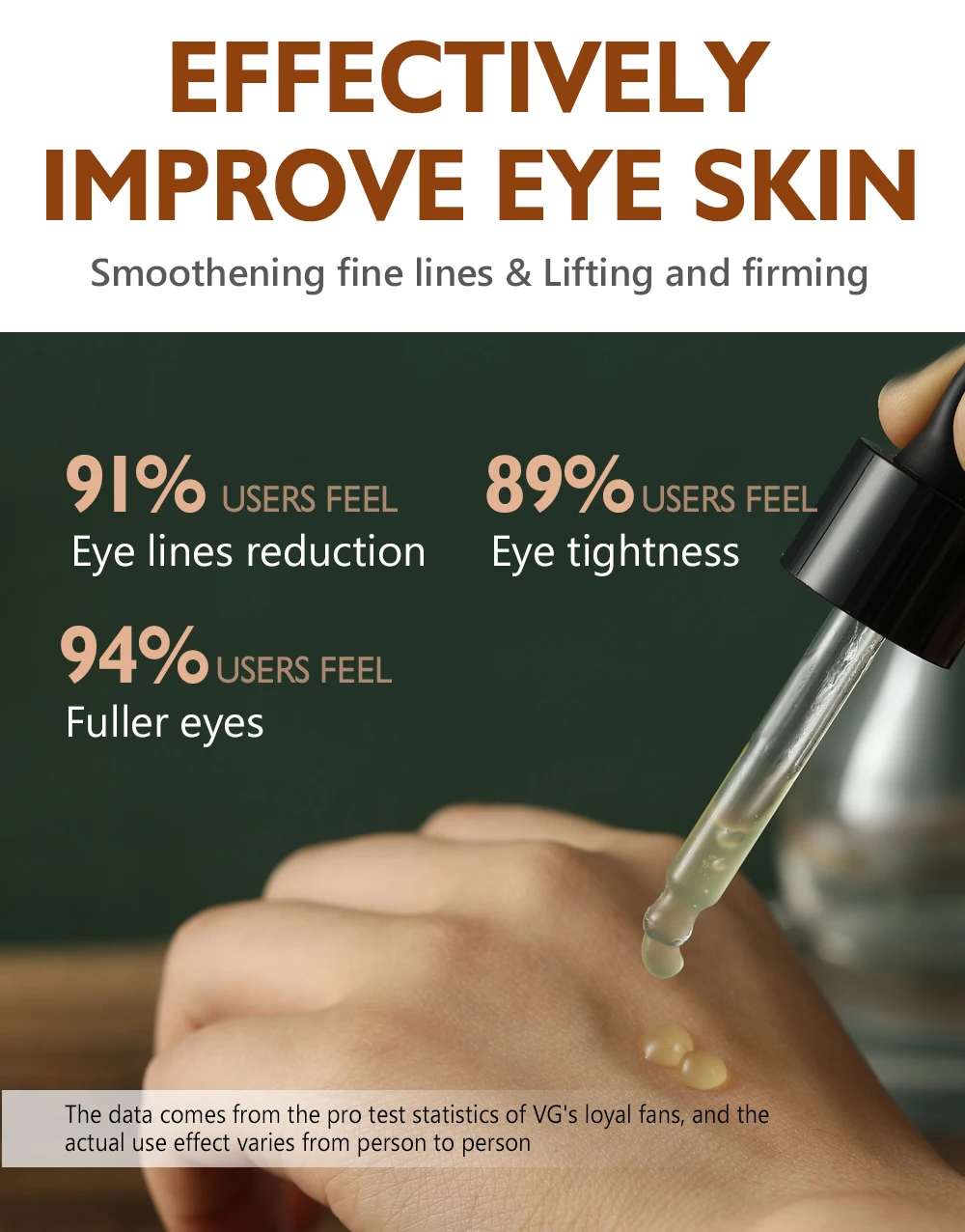 VIBRANT GLAMOUR Retinol Augenserum Feuchtigkeitsspendend Reduziert Feine Linien 30ML 10 STÜCK – Detail 9