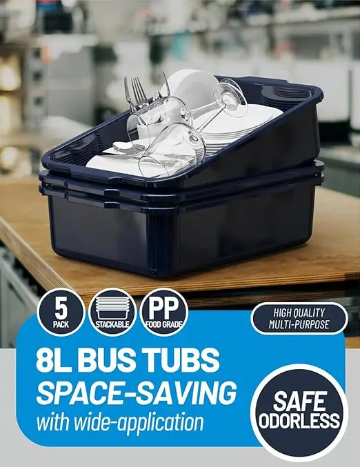 Plastic Large Rectangle Commercial Utility Tubs Tote Box Bus Tub Wash Basins Shallow Tray Box