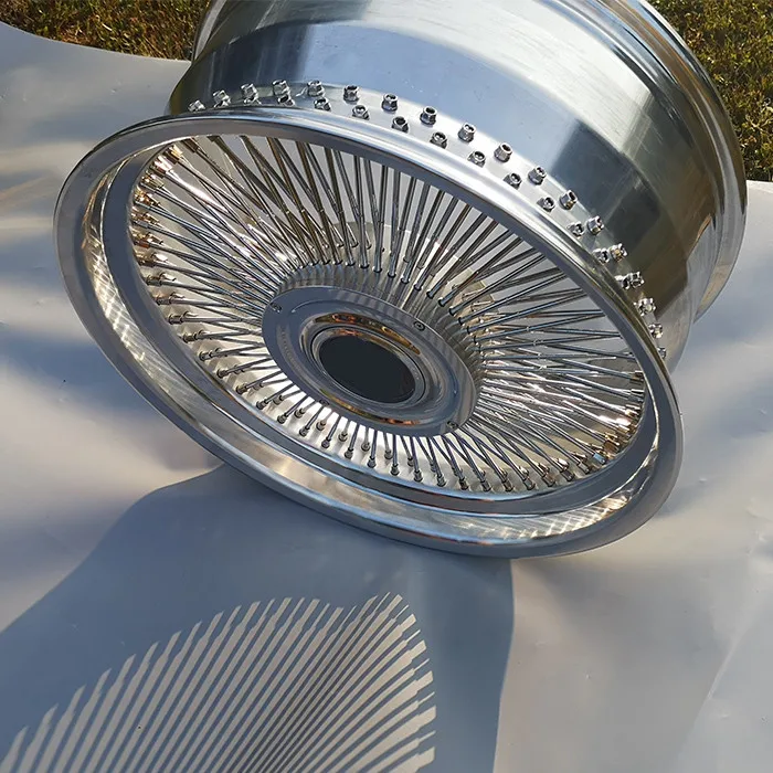 18x8 ゴールドメッキ 100スポーク スチールワイヤー センターロック