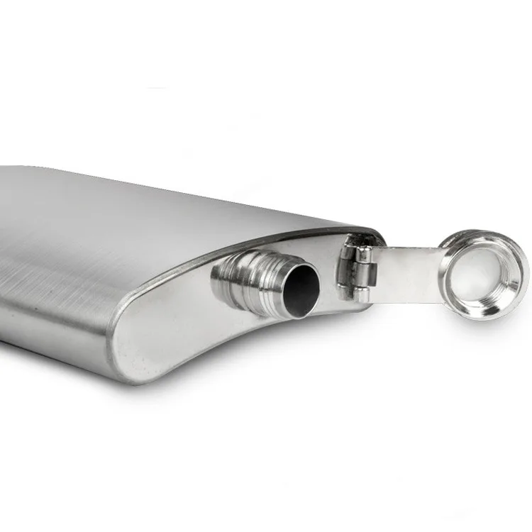 Custom Logo Leak Proof Metal Funnel Stainless Steel Hip Jars for Whiskey Wine Pot Pocket Portable Stainless Steel Hip Flask