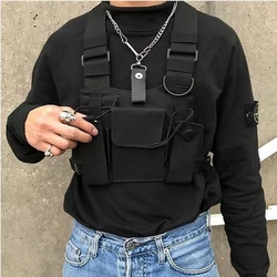 Fashion Nylon Chest Rig Bag Black Vest Hip Hop Streetwear Functional Tactical Harness Chest Rig Wist Pack Chest Bag