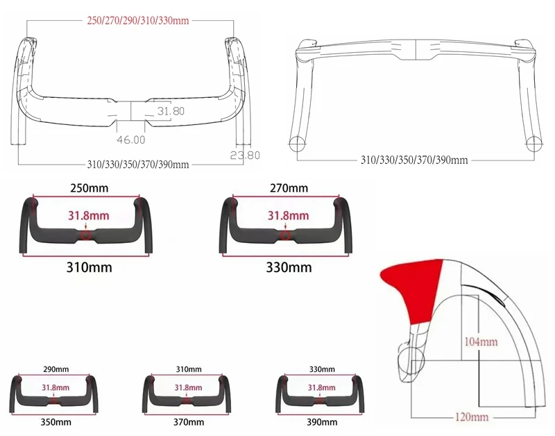 LOOK　エアロトラックハンドルバー350mm LOOK エアロトラックハンドルバー350mm