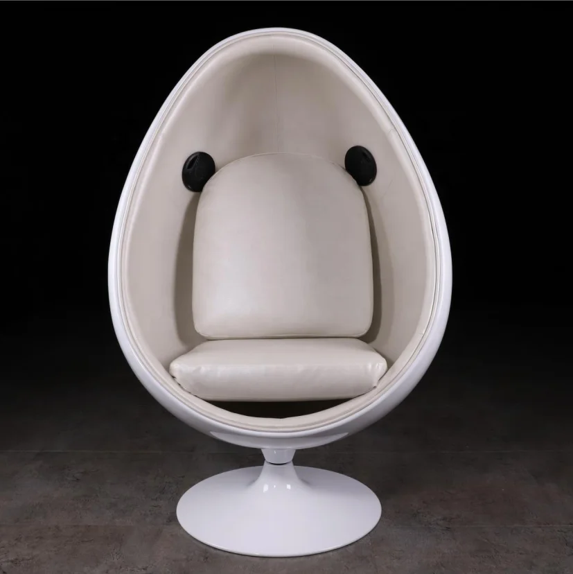 egg shaped chair with speakers