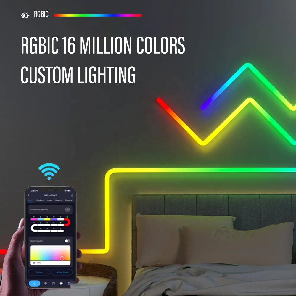 Smart RGBIC LED Light Bar 15W WiFi APP Control with Music Sync for TV Backlight Gaming Room Atmosphere Lighting
