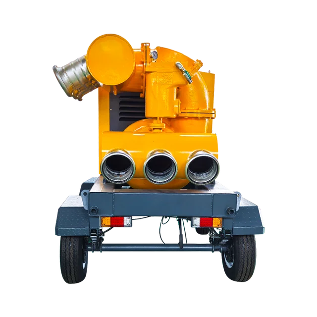 Large displacement sewer cleaning diesel engine vacuum assisted cast iron pump