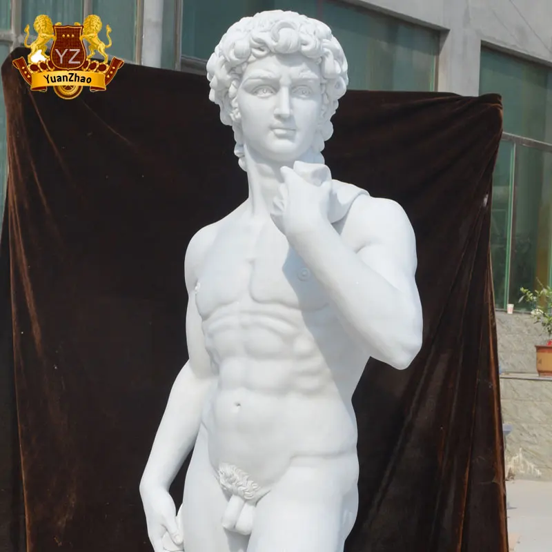 Western Famous Classical Marble David Statue Life Size White Marble